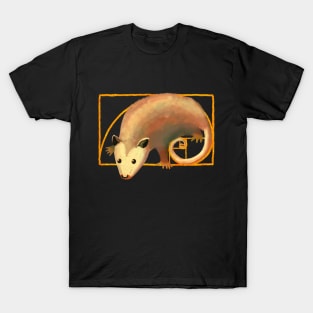 Fibonacci Spiral Opossum | Possum in Golden Ratio Spiral T-Shirt